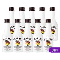 10x Miniatura Ron Malibu - 50ml (plástico)
