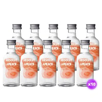 10x Miniatura Vodka Absolut Apeach - 50ml (vidrio)