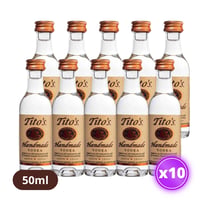 10x Miniatura Vodka Tito's - 50ml (plástico)