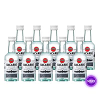 10x Miniaturas Ron Bacardi Carta Blanca - 50ml (plástico)