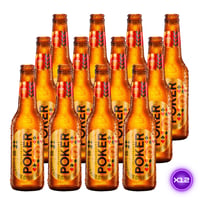 12x Cerveza Colombiana Poker Lager Clásica - Botella 330cc