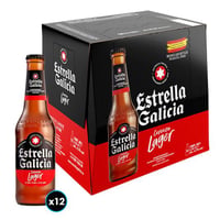 12x Cerveza Estrella Galicia Premium Lager Botella 330cc 