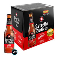 12x Cerveza Estrella Galicia Premium Lager Botella 330cc + Destapador
