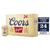 24x Cerveza Coors Lata 5° 350cc