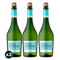 3x Espumante Undurraga Baron Lacroix Brut 750cc