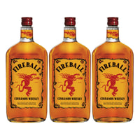 3x Fireball Whisky Cinnamon 33˚ - 750ml