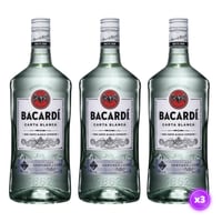 3x Ron Bacardi - Carta Blanca - 1.75L