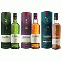 3x Whisky Glenfiddich Single Malt 12 - 15 - 18 - 750ml
