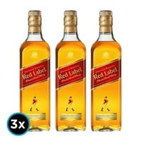 3x Whisky Johnnie Walker Red Label 750cc 40º alc.