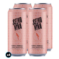 4x Bebida Premium Selva Viva Vodka Pomelo 310cc