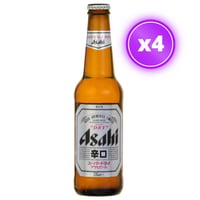 4x Cerveza Asahi Super Dry - Botellín 330cc