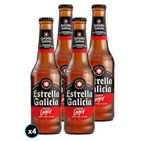 4x Cerveza Estrella Galicia Premium Lager Botella 330cc
