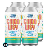 4x Cerveza Jester Chido Wey Mexican Lager con Maiz en Lata 473cc	