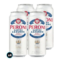 4x Cerveza Peroni Nastro Azurro Lata 500cc