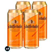 4x Cerveza Schofferhofer Lata Hefe 5ºvol 500cc