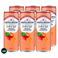 6x Agua San Pellegrino Peach sin Azúcar Lata 330cc