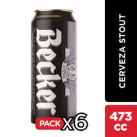 6x Cerveza Becker - Negra 5,6° Lata 473cc