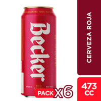 6x Cerveza Becker Roja Lata 473cc