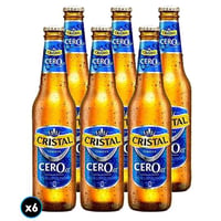 6x Cerveza Cristal Cero en Botella 355cc