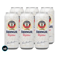 6x Cerveza Erdinger Weißbier Lata 500cc