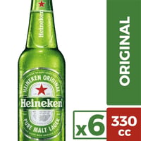 6x Cerveza Heineken Lager - Botella 330cc