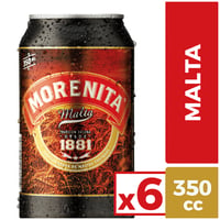 6x Cerveza Morenita Malta Lata 350cc