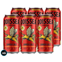 6x Cerveza Odissea Amber Ale Lata 470cc