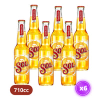 6x Cerveza Sol - Botella 710cc