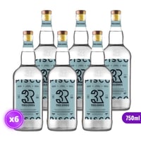 6x Pisco Tres Erres Transparente 40˚ - 750ml