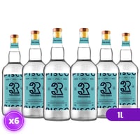 6x Pisco Tres Erres Transparente 40° - Reservado Doble Destilado - 1L