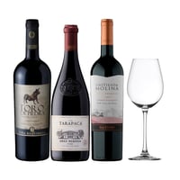 Arma tu Pack - 3x Vino Gran Reserva Tarapacá / Toro de Piedra / Castillo de Molina 750cc + Copa de Regalo