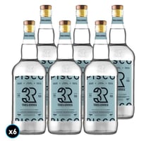 CAJA TRES ERRES TRANSPARENTE 750cc : 6x Pisco Tres Erres 750cc transparente 40° alc.