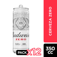 Cerveza Budweiser Zero 12 X 350 Cc.