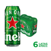 Cerveza Heineken lata 6 un de 470 cc