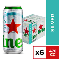 Cerveza Heineken silver lata 6 un de 470 cc