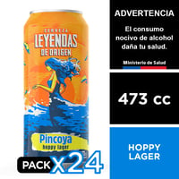 Cerveza Leyendas De Origen Pincoya Hoppy Lager 24 X 473 Cc.