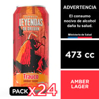 Cerveza Leyendas De Origen Trauco Amber Lager 24 X 473 Cc.
