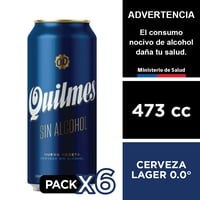 Cerveza Quilmes 0,0° 6 X 473 Cc.