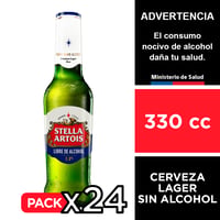 Cerveza Stella Artois 0° Sin Alcohol 24 X 330 Cc.