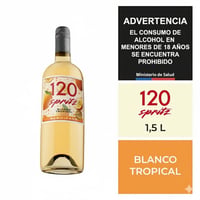 Cóctel de vino 120 spritz blanco tropical botella 1.5 L