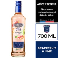 Cóctel Smirnoff Bitter Citric 25° 700 Ml.