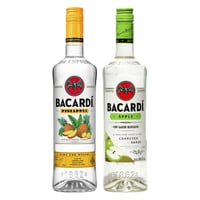 DÚO BACARDI N°4: 1x Ron Bacardi Pineapple 750cc 35° + 1x Ron Bacardi Apple 750cc