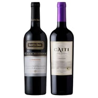 DUO CAITI - SANTA EMA (Carmenere): 1x Vino Santa Ema Gran Reserva Carmenere 750cc + 1x Vino Caiti Gran Reserva Carmenere 750cc