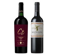 DUO CASA SILVA CB - MONTES ALPHA: 1x Vino Casa Silva CB Carmenere Blend 750cc + 1x Vino Montes Alpha Carmenere 750cc