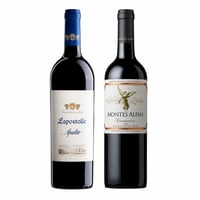DUO MONTES ALPHA - LAPOSTOLLE: 1x Vino Lapostolle Apalta Blend 750cc + 1x Vino Montes Alpha Carmenere 750cc