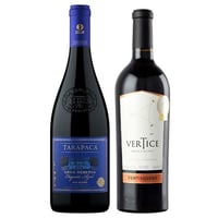 DUO PREMIUM TARAPACÁ - VENTISQUERO: 1x Vino Tarapacá Premium Etiqueta Azul Blend 750cc + 1x Vino Ventisquero Vertice 750cc