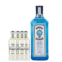 Gin Bombay Sapphire 700cc + 4 Agua Tónica Britvic Low Calorie 200cc
