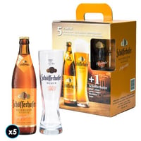 Kit 5 Cervezas Schofferhofer Hefeweizen Botella 500cc + Vaso Schop