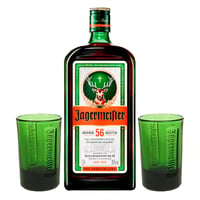 Licor Jagermeister 35° 1000cc + 2 Vasos Shots 20cc de Regalo