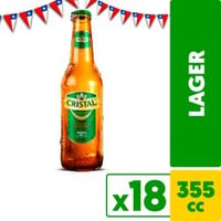 Pack 18 un. Cerveza Cristal Lager 4.6° 355 cc